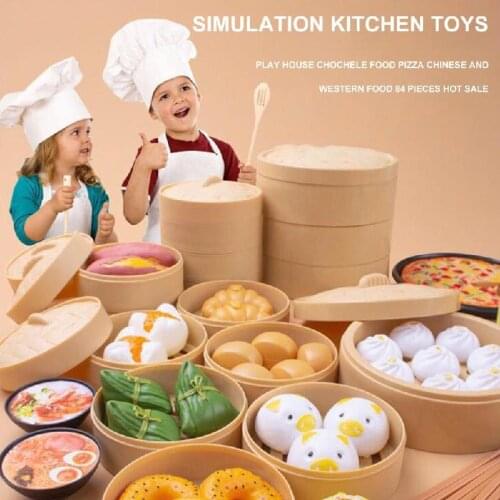 Steamed stuffed buns, induction cooker set, fruit cutting music, childrens family kitchen toys