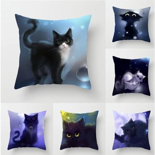 Throw Pillow Bts Case 45*45cm Animal Print Cat Cute Cartoon Cushion Sets for Chair Sofa Decorative Home Farmhouse Decor