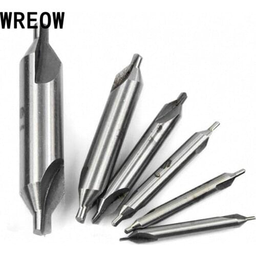 6pc Combined HSS Center Drill Countersink Bit Precision Spotting Drill Metalworking Milling cutter Tackle Tool Set for Lathe