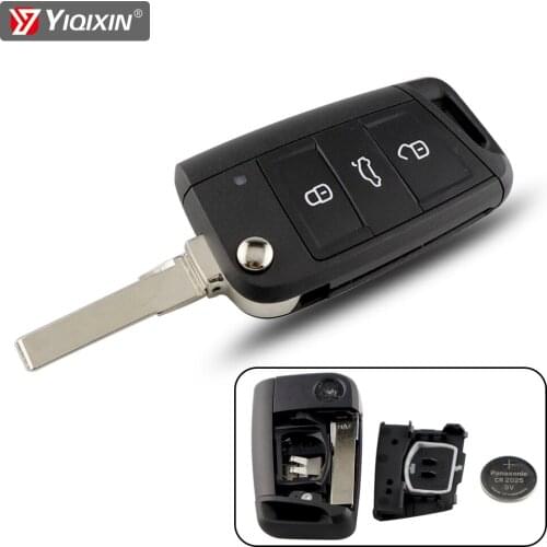YIQIXIN 3 Button Original Car Flip Remote Key For VW Golf 7 GTI MK7 Jetta Skoda Octavia A7 Superb Touran 433Mhz ID48 Chip