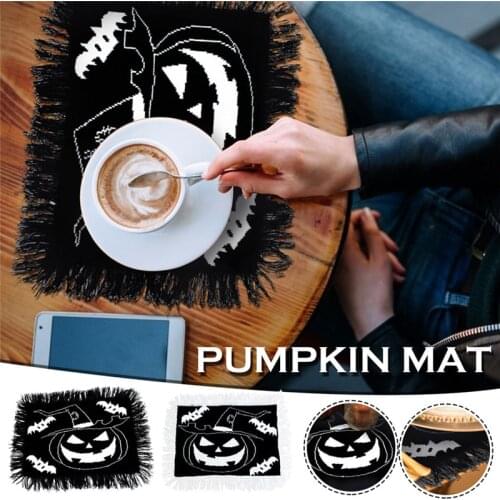 Halloween Placemat Ghost Pumpkin Pattern Linen Placemats Pumpkin Placemats Table Placemats for Halloween Scary Dinner Parties