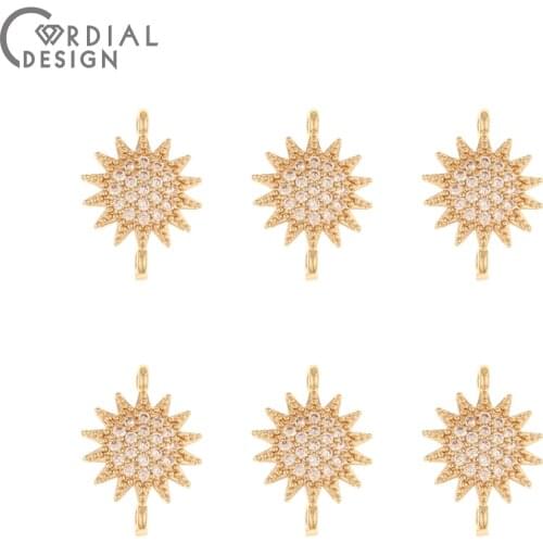 Cordial Design 50Pcs 10*14MM DIY Connectors/Jewelry Findings & Components/CZ Earrings Making/Hand Made/Jewelry Accessories