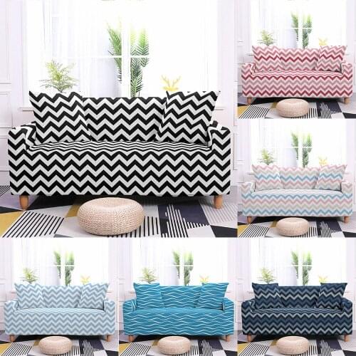 Modern Fashion Multicolor Wavy Pattern All Inclusive Elastic Sofa Cover Soft Couch Slipcovers 9 Colors 1-4 Seaters