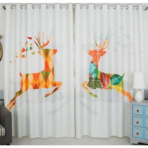 Custom Made 2x Grommet Window Drapery Curtain Nursery Kids Children Room Window Dressing Tulle 200x260cm Sika Indeer Caribou