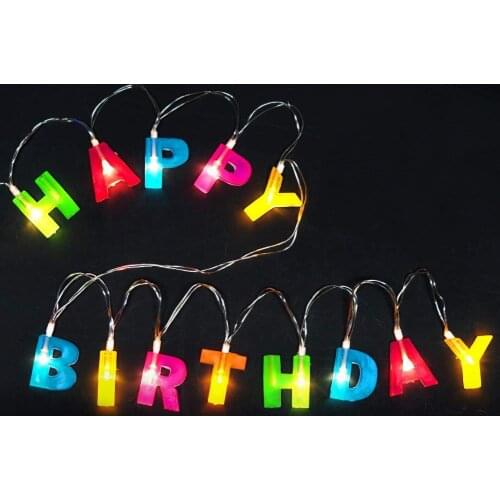 2021 new LED string lights happy birthday letter lights happy birthday hanging lights birthday decor lights outdoor room decor