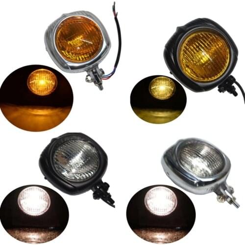 Universal Vintage Style Headlight Motorcycle Head Light Lamp H4 Bulb For Honda Kawasaki Harley Chopper Sportster Softail Custom
