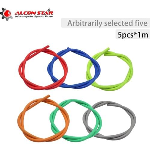 Alconstar - Universal 5pcs Motorcycle 1M Colorful Gas Oil Hose Fuel Line Petrol Tube Nylon Pipe For Motorcycle Dirt Pit Bike ATV