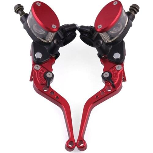 Universal 7/8" 22mm Motorcycle Master Cylinder Reservoir Hydraulic Brake Clutch Lever Red