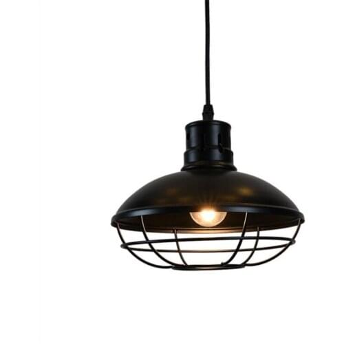 Vintage Loft Black Iron Metal Pendant Light for Dining Room Bar Foyer Bed Room Metal Retro Industrial Metal E27 Suspension 1970