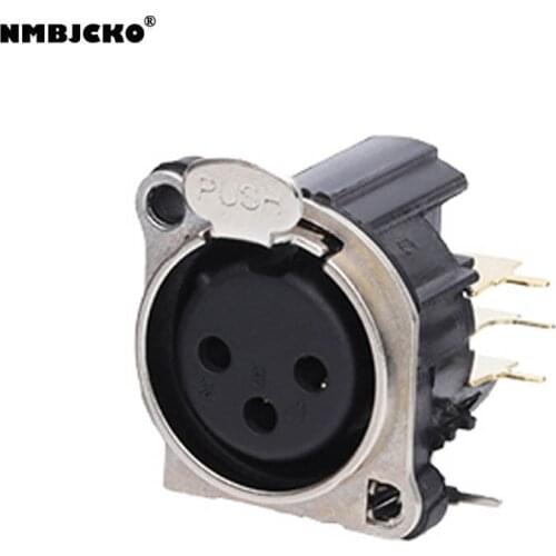 High quality 200pcs/lot XLR 3-Pin Female Metal Panel Mount Chassis Microphone Mic Jack Audio socket with lock sa211a