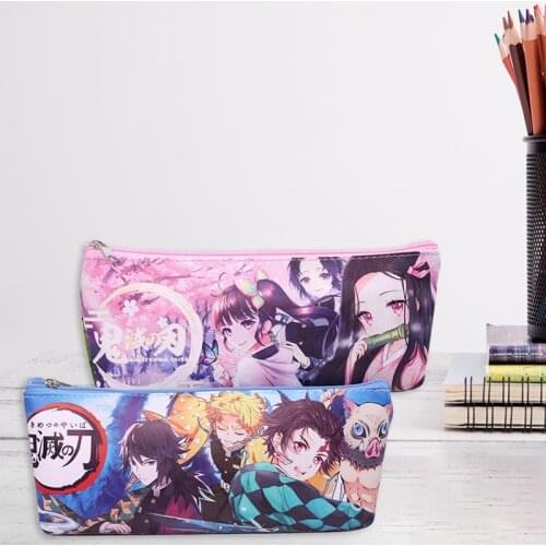 Japan Anime Demon Slayer: Kimetsu no Yaiba Kamado Nezuko Cosplay Student Pen Bag Pencil Case Cosmetic Bag Storage bag Xmas Gifts