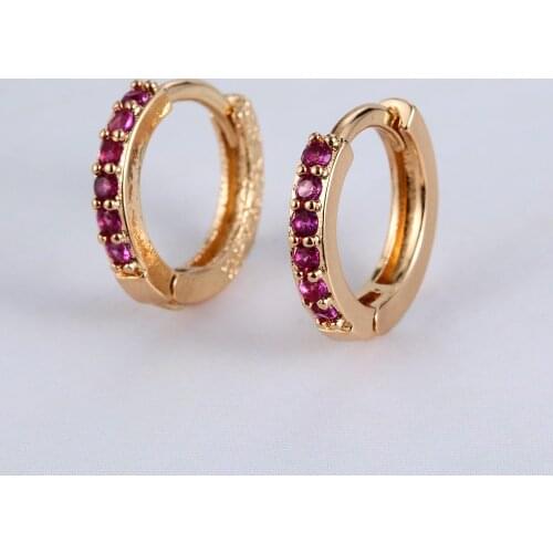 1 Pair CZ Stud Earring Rainbow Gold Earrings For Women Korean Earrings Zirconia Crystal Charm Jewelry Gift Cartilage Ear Studs