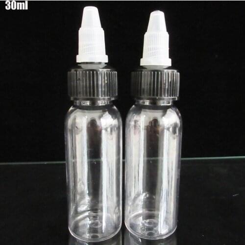 10pcs Unicorn Dropper Bottle 30ML 1OZ PET Transparent Empty Bottle,Tatto Ink Refillabe Bottle For Ejuice,oil with Twist cap