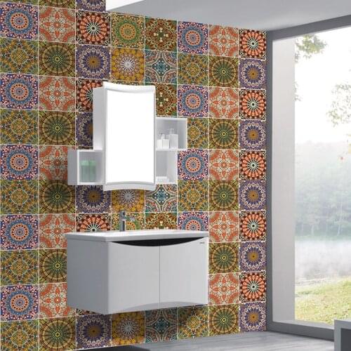 10Pcs Tile Stickers Wall Sticker Morden Style for Bathroom & Kitchen Backsplash Decor 15x15cm, Removable