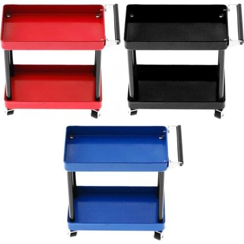 RC 2-Tier Tools Storage Trolley Mobile Workshop Garage Repair RC Accessory for 1/8 1/10 1/12 1/16 Scale RC Model Car Spare Parts