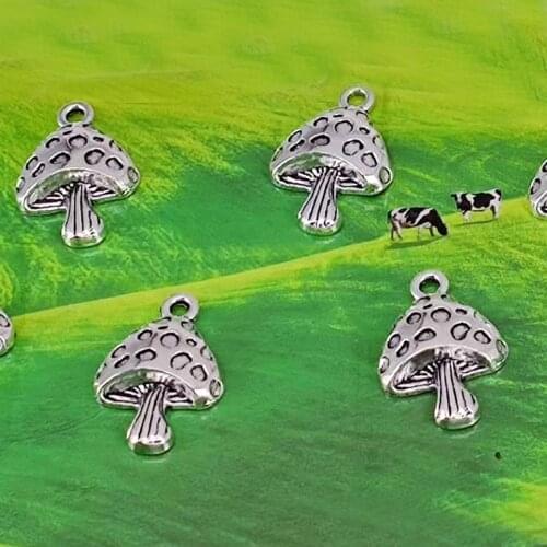5pcs hot sales Mushroom Metal Pendant charm For Women Plant Vintage Punk Cool Choker Fashion Statement Jewelry Novelty charms