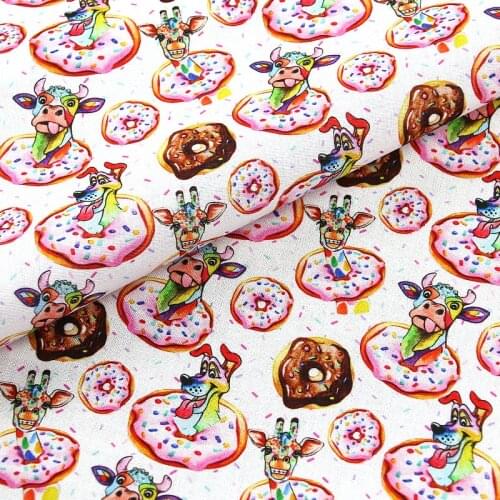 50x140cm Spring Summer CartoonPrinted Cotton Fabric DIY Doll Clothing Sewing Quilting Fabrics For Patchwork Needlework Handmade