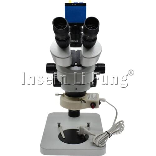 HD 2.0MP 1/2 Inch Image Sensor 1080P 60fps HDMI Camera+Trinocular Stereo Microscope 3.5X-90X Continuous Zoom Magnification