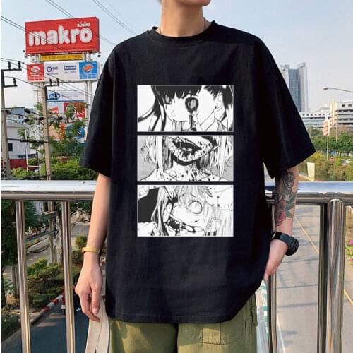 Hipster Anime Ero Guro Manga Pattern Print Graphic T Shirts Fashion Comfortable T-shirt Casual Cotton Oversized New Fashion Tops