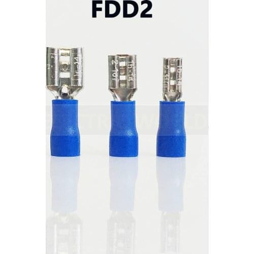 Insulated wire terminals FDD2 series 100PCS/Bag female disconnector Cable Connector pre-insulating terminals male terminal