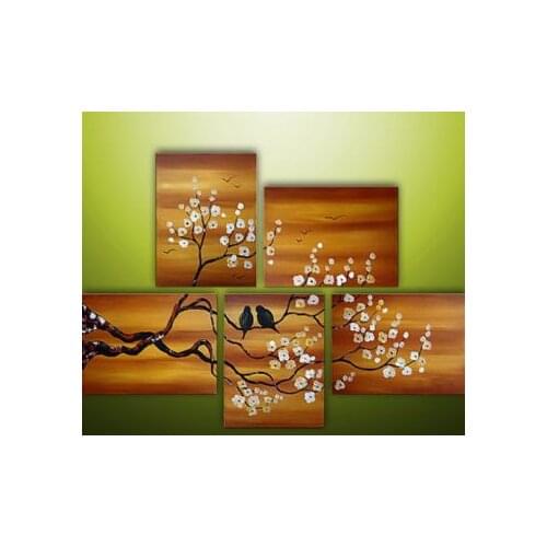 5 Pieces Hand Painted Oil Painting True Love II-Modern Oil Painting On Canvas Art Wall Decor-Landscape Oil Painting Wall Art