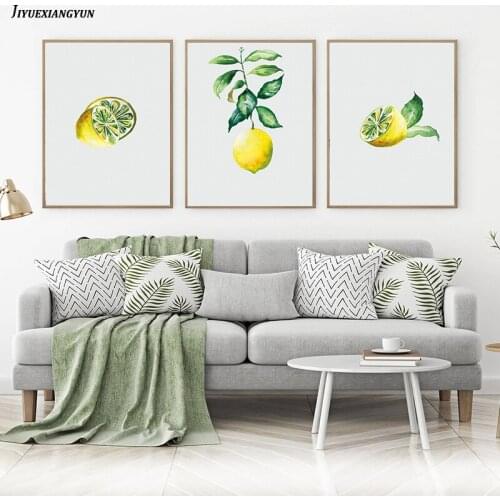 Posters and Prints Wall Art Fruit Canvas Painting Lemon Printed Modular Picture Home Kitchen Decor