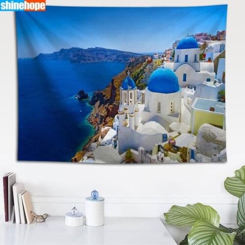 Creative DIY Design Customized Greece Wall hanging Tapestry Polyester Peach Skin Dormitory Family Bedroom Decor Blanket