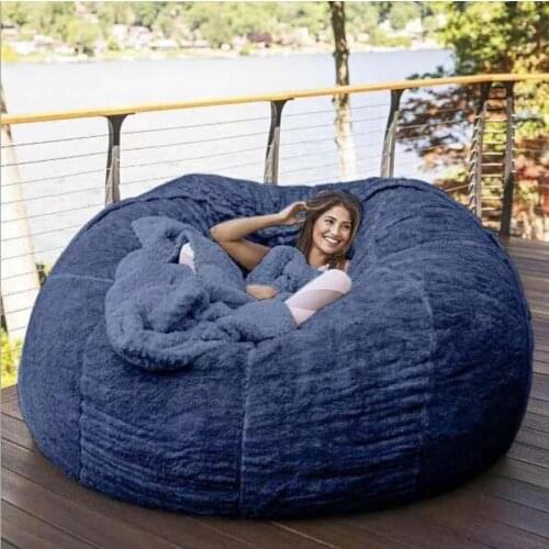 Microsuede Foam Giant Bean Bag Memory Living Room Chair Lazy Sofa Soft Cover