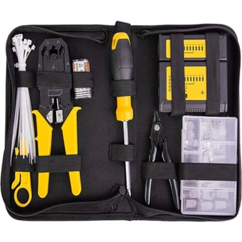 Multifunctional Network Cable Pliers Crystal Head Crimping Pliers Network Line Measuring Instrument Stripper Network Tool Set