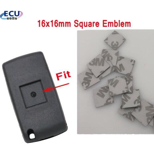 5PCS/lot 16X16mm Car Key Shell Square Emblem Symbol Sticker For Peugeot for Citroen