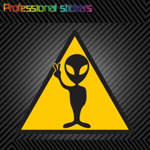 Alien Caution Sign Sticker Die Cut Vinyl I Believe Ufo Sci Fi Space Aliens Stickers for Cars, Bicycles, Laptops, Motos