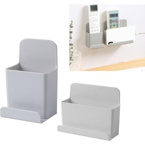 Wall Mount TV Remote Control Holder Clear PP Organiser Box Rack Storage Mobile Phone Plug Holder Stand Hotel Office Home Storage