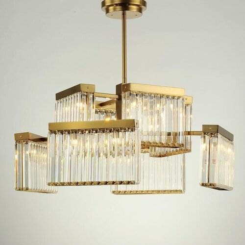 New luxury crystal chandelier gold living room restaurant patch art crystal chandelier hotel custom lamp