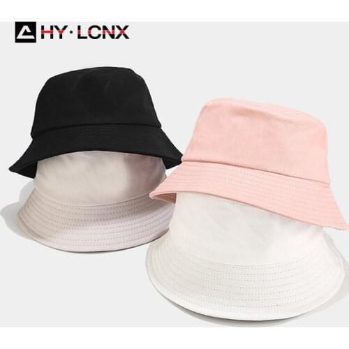 Summer New Solid Color Sun Bucket Hat Men And Women Outdoor Travel Cotton Breathable Fashion Big Brim Fisherman Hat