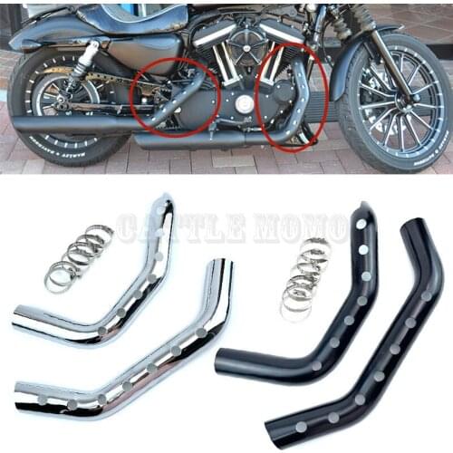 Motorcycle Front exhaust pipe insulation board anti-hot shield For Harley XL 883 N/L Iron 883 1200 Forty eight Seventy Two