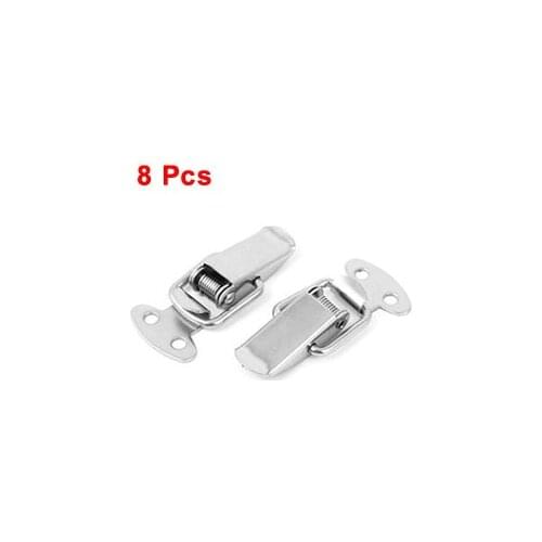 Uxcell Metal Toolbox Box Spring Loaded Straight Loop Toggle Catch Latch Hasp ,Silver Tone Hot Sale 8PCS