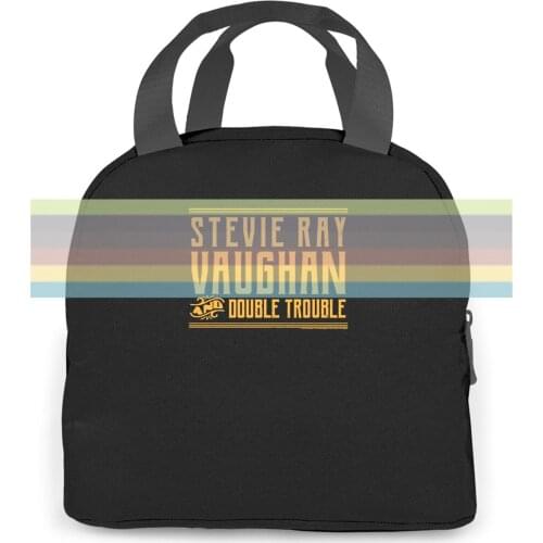 Stevie Ray Vaughan & Double Trouble Guitar Rock Band Concert Tour New women men Portable insulated lunch bag adult