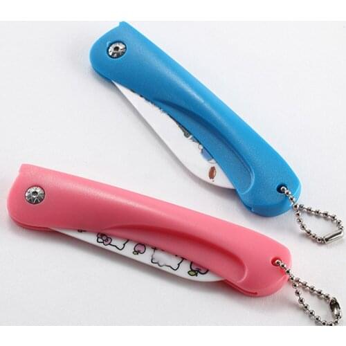 Portable Pink KT Cat Ceramic Knife Meat Bread Cutter Fruit Vegetable Knife Household Kitchen Peeling Auxiliary For Kitchen