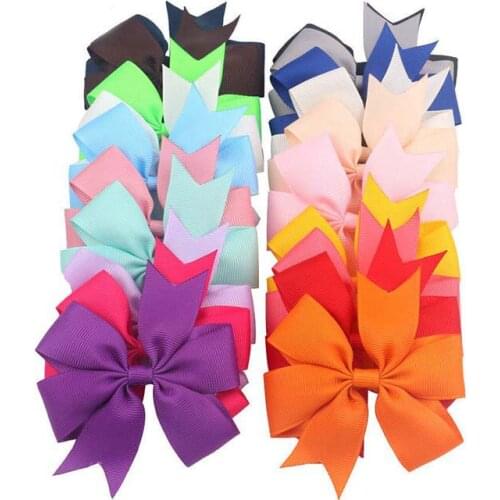 Girls Bands Hairpin School Accessories Bows 3" Hair Clips Handmade Sides Baby Bow Hairpin Alligator Ribbon Kids Clips