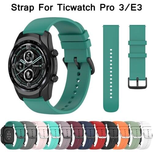 Wrist Strap For Ticwatch Pro 3 GPS Watch Band For Ticwatch E3 E Pro 4G/LTE Soft Silicone Bracelet Replacement Sport Belt Loop