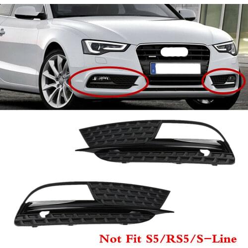 Front Left Right Bumper Lower Fog Light Lamp Grilles Cover For AUDI A5 12-16 Not fit s5 / rs5 / s line 8T0 807 681 H 682 H