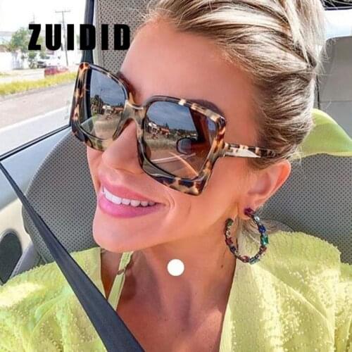 Classic Oversized Square Sunglasses Womens 2021 New Vintage Sun Glasses Female Fashion Leopard Eyewear Ladies Traveling UV400