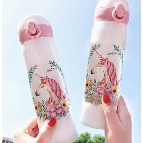 Cute Bouncing Lid Vacuum Cup Stainless Steel Thermal Insulation Water Bottle Portable Drinkware Cute Water Bottle Kawaii Bottle