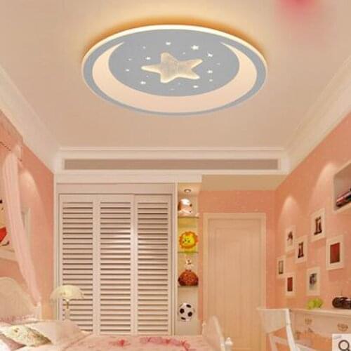 Slim child room ceiling lamp led cartoon lamp boy girl princess warm star month bedroom study lamp led ceiling lamp lighting