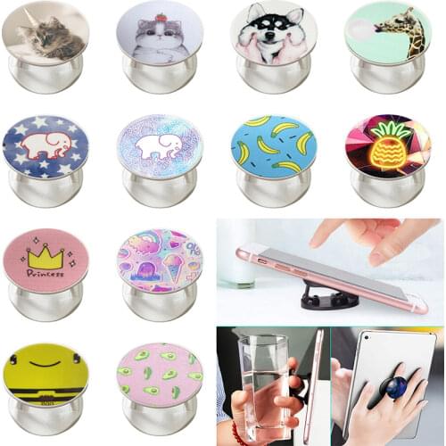 Cute flower cat universal mobile phone stretch bracket cartoon fold bag Phone Expanding phone Stand phone Holder For IPhone