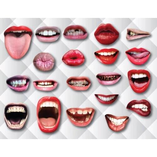 C 20pcs/pack Adult Party Funny Lip Mouth DIY Photo Props Booth On A Stick For Women Girls Wedding Birthday Party Decoration