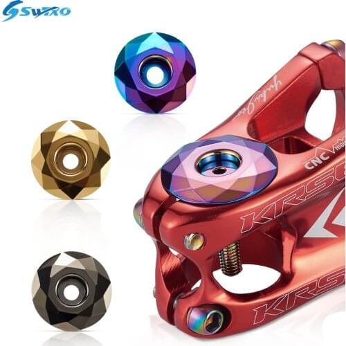 SWTXO Bicycle Headset Cap MTB Stem Top Cap Aluminum Alloy M6*30mm Bike Headset Stem Bolt for 28.6mm Fork Cycling Accessories
