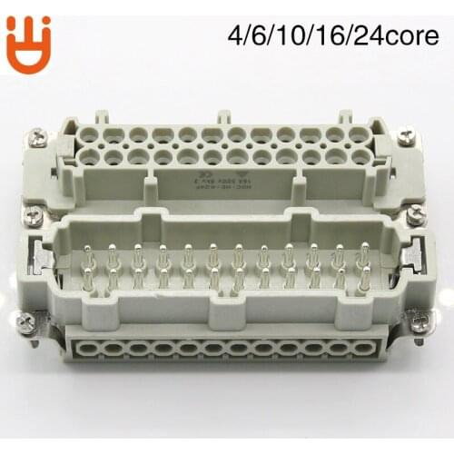 HDC-HE-4/6/10/16/24core heavy-duty connector male core and female core 16A500v aviation plug core