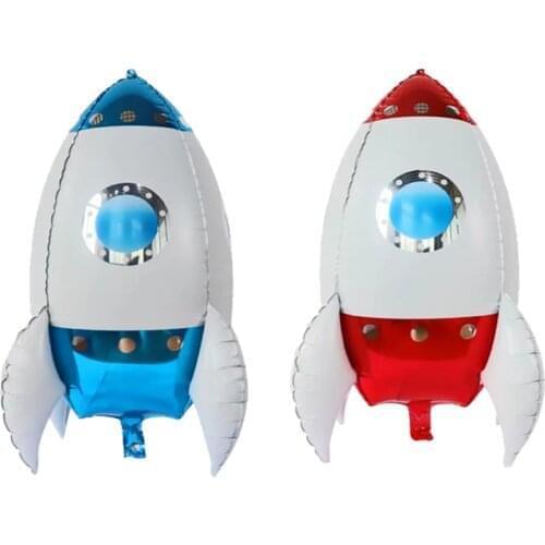 10/20/50pcs 3D Outer Space Rocket Foil Helium globos Galaxy Theme Party Boy Birthday Party Decor Favors Air Globals Kids Toys