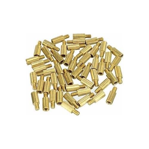 100pcs M2 6+3mm Female Male Thread Brass Round Standoff Spacer Screw PCB Pillar